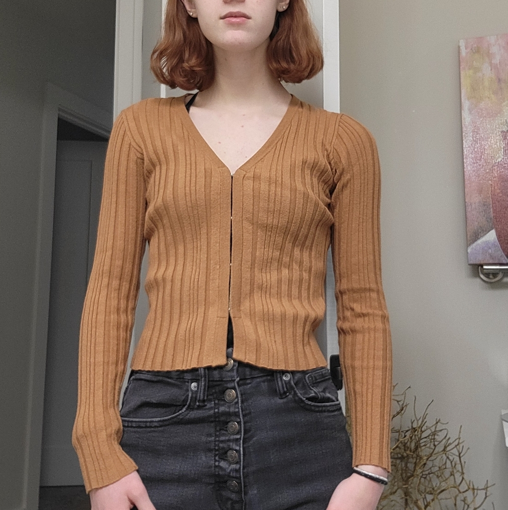 Cotton-On Tan Hook-eye Cardigan